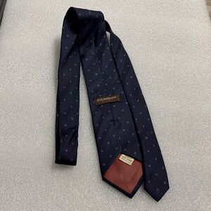 Yves Saint Laurent Dark Blue Tie with Red Dots
